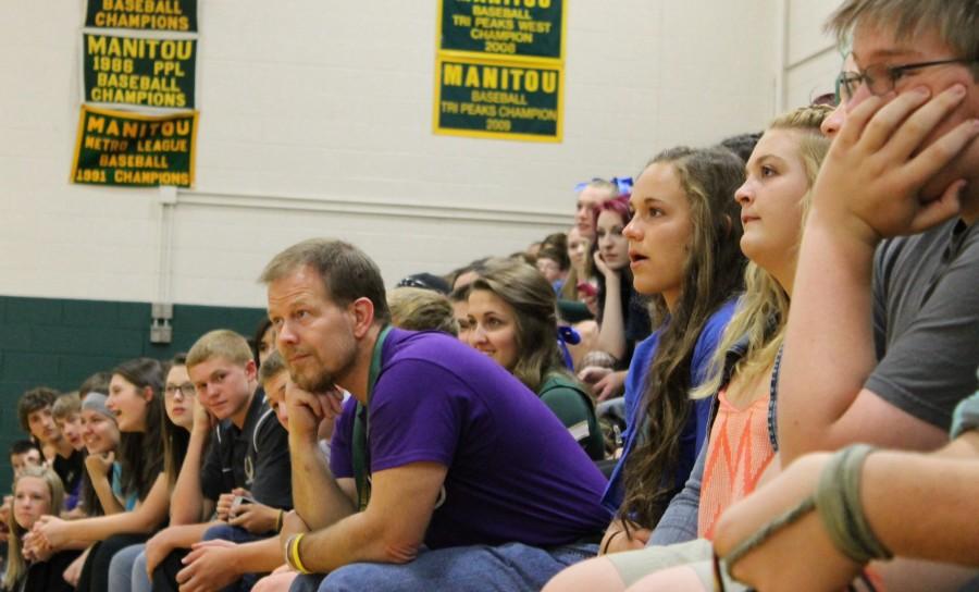 Students and teachers watching the Assembly 