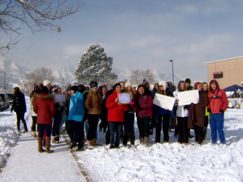 Seniors at Fairview High School protest the CMAS test.  