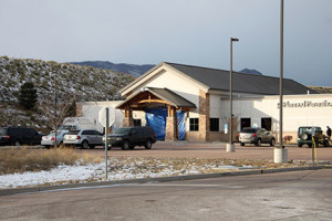 The damage done to Colorado Springs Planned Parenthood following the shooting. 