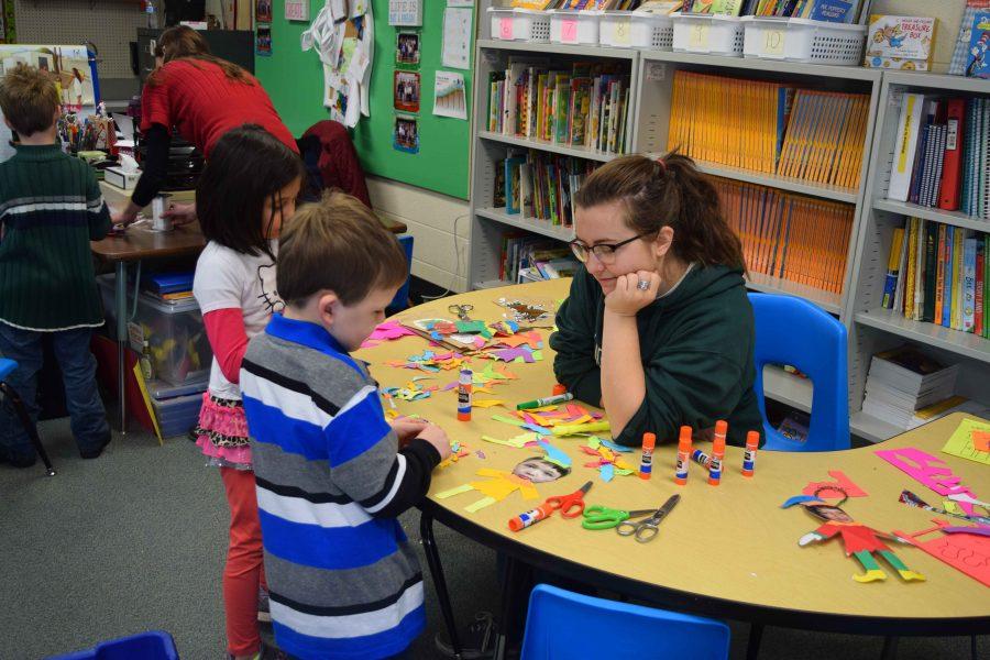 MSHS students volunteer to help  elementary school students at the Ute Pass Elementary School Craft Day in December 2015. This is only one of many volunteering opportunities student council participates in. Throughout the year, they also put on a volunteering day during homecoming week, sponsor a family for Christmas, participate in food drives and more. 