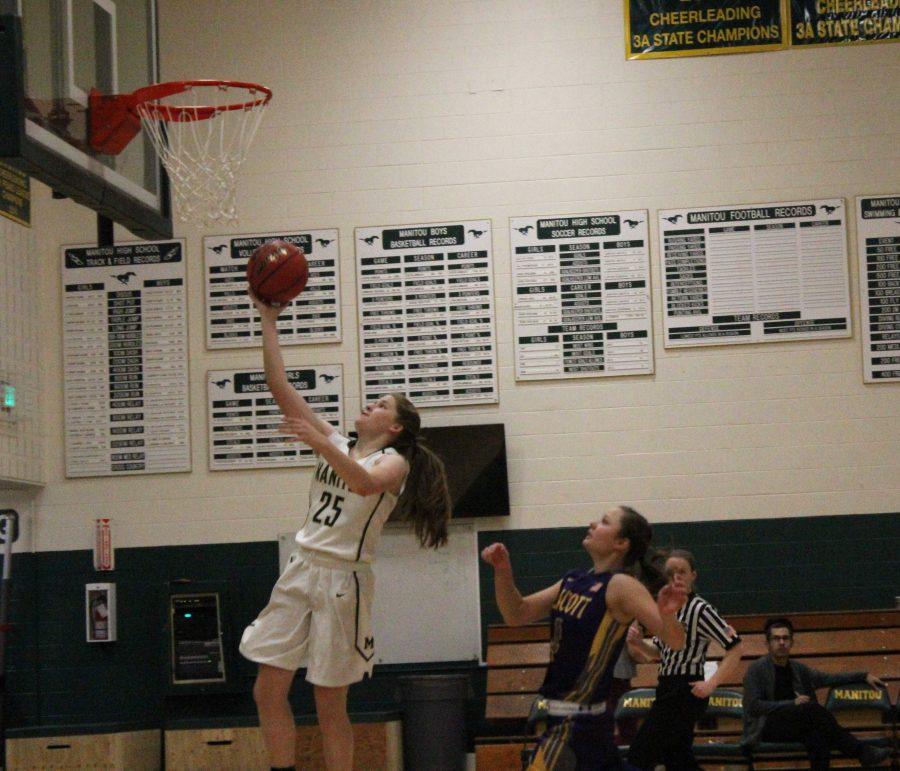Caileen Sienknecht (10) goes for a layup against Ellicot.