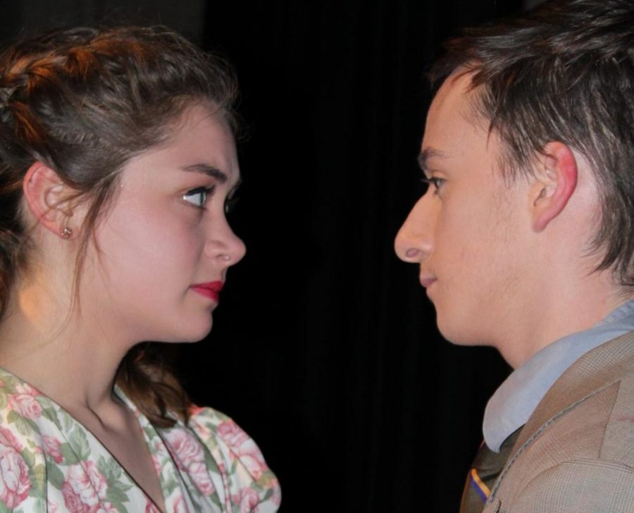 Olive Van Eimeren (10) and Matt Buchenhain (12) stare deeply into each others eyes at the very end of Badger as they were dancing together.