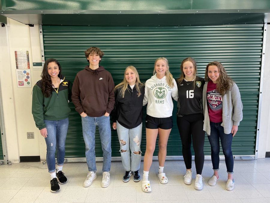 Seniors Isabella Coscetti (track and field), Henry Ilyasova (track and field), Claire Kisielnicki (lacrosse), Ashlyn Thomson (volleyball and basketball), Abby Parker (soccer) and Aidan Coté (swimming) have committed to continues their sports careers in college next year.