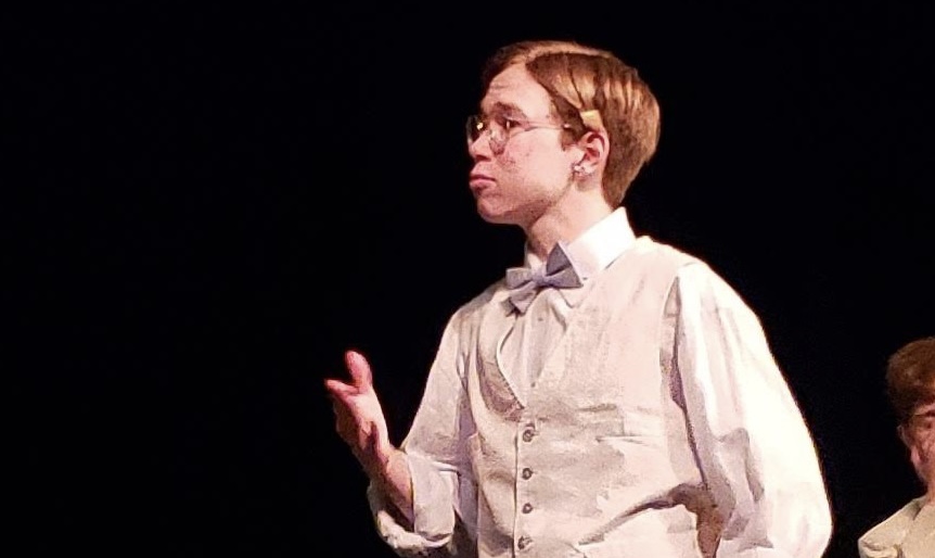 Henry White (12) in the play Our Town that was performed in the fall of 2021.