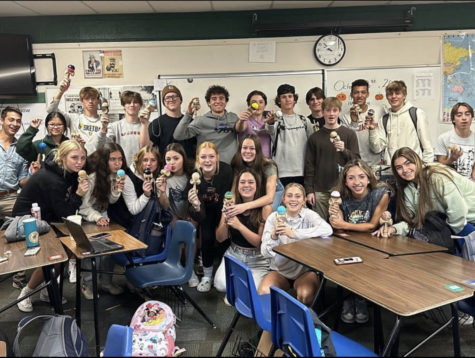The Kendama Club celebrates the success of their first meeting. Meetings are held every Friday during advisory in Mr. Housleys room.