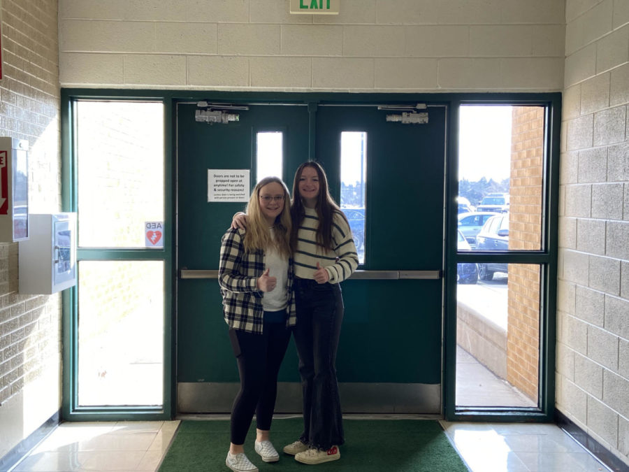 FCA members Kate Johnson (11) and Hailey Troxel l(11) want you to join the new MSHS club FCA.