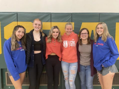 Madrid Mack (12), Cassidy Kuzbek (12), Grace McCumber (12), Payten Smith (12), Elanor Fugate (12) and Erica Sherwin (12) are all excited to play and finish their high school soccer careers with a bang.
