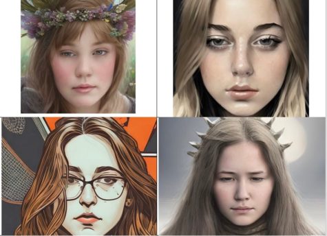 Julianna Wiezorek (11), Marisa Fonkert (9), Katelyn Fonkert (11) and Halli Frost (10) use the AI avatars on Lensa AI.