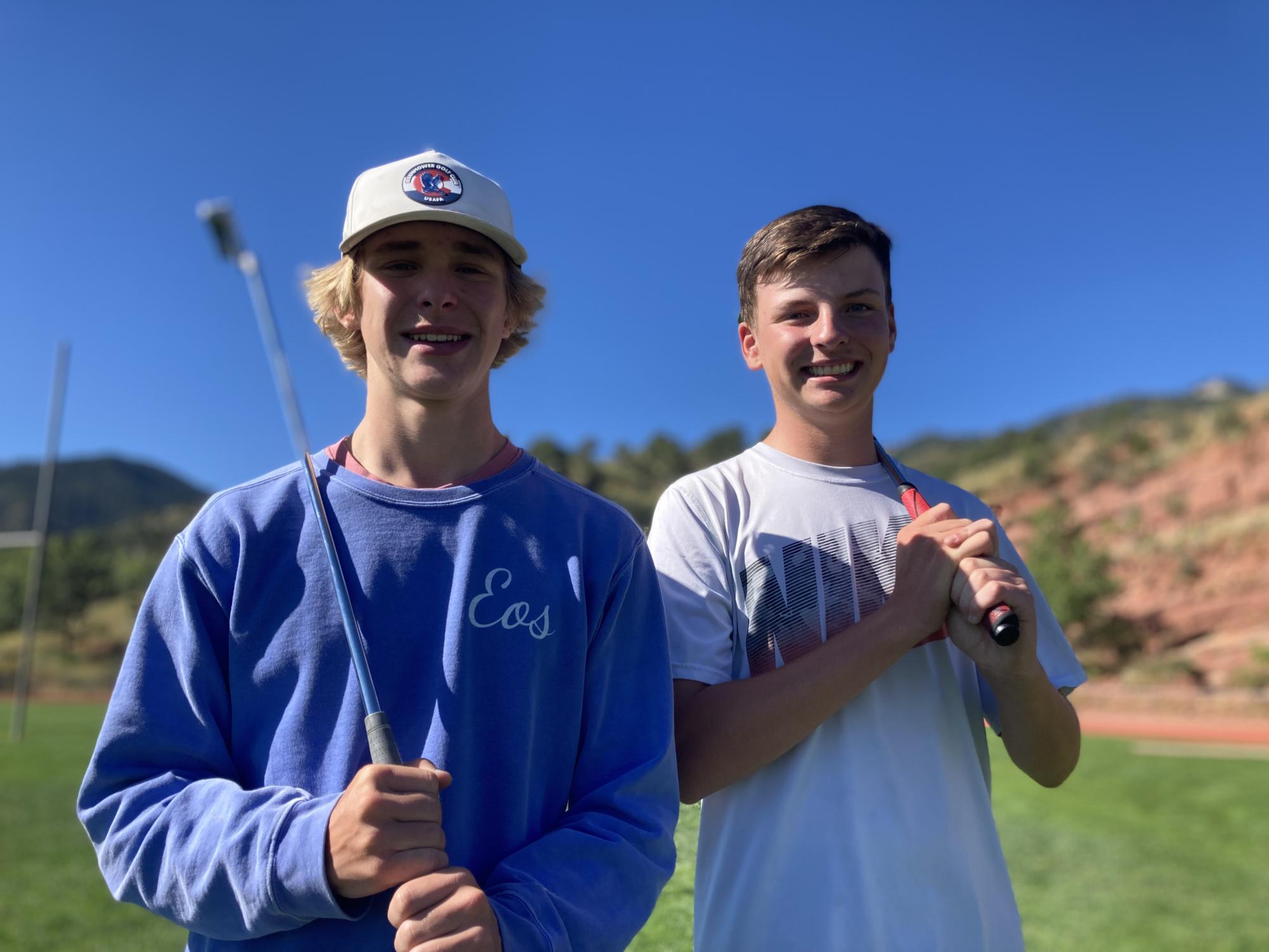 Golf team leaders Jack Clifford (12) and Hayden Dorsey (9) are hopeful to make it to and win the state champion this season.