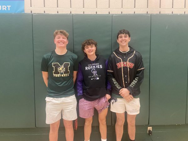 Nate Gentzel(12), Canon Feist(12), and Jake Thomson are ready for baseball season to begin and have have high hopes for their senior season. I’m proud of the work that everyone has put in this offseason to get to where we are now, and I really feel like this team will be something special, Thomson said. 