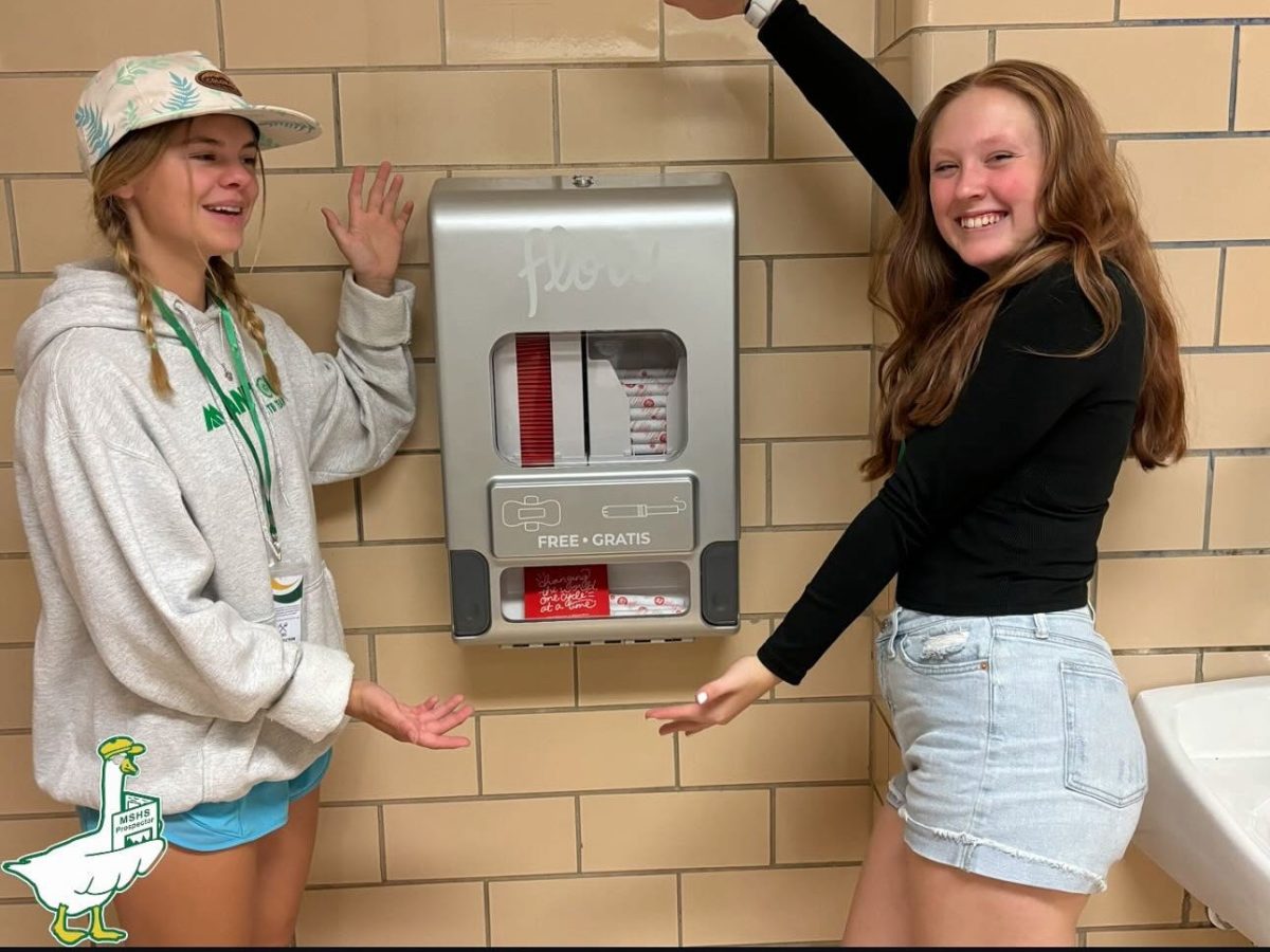 Naomi Porter (11) and Cordelia Portman (11) are excited to have free period products at MSHS.