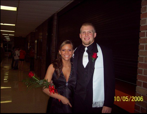 Brad Borkowski and the girl he went to prom with in high school.