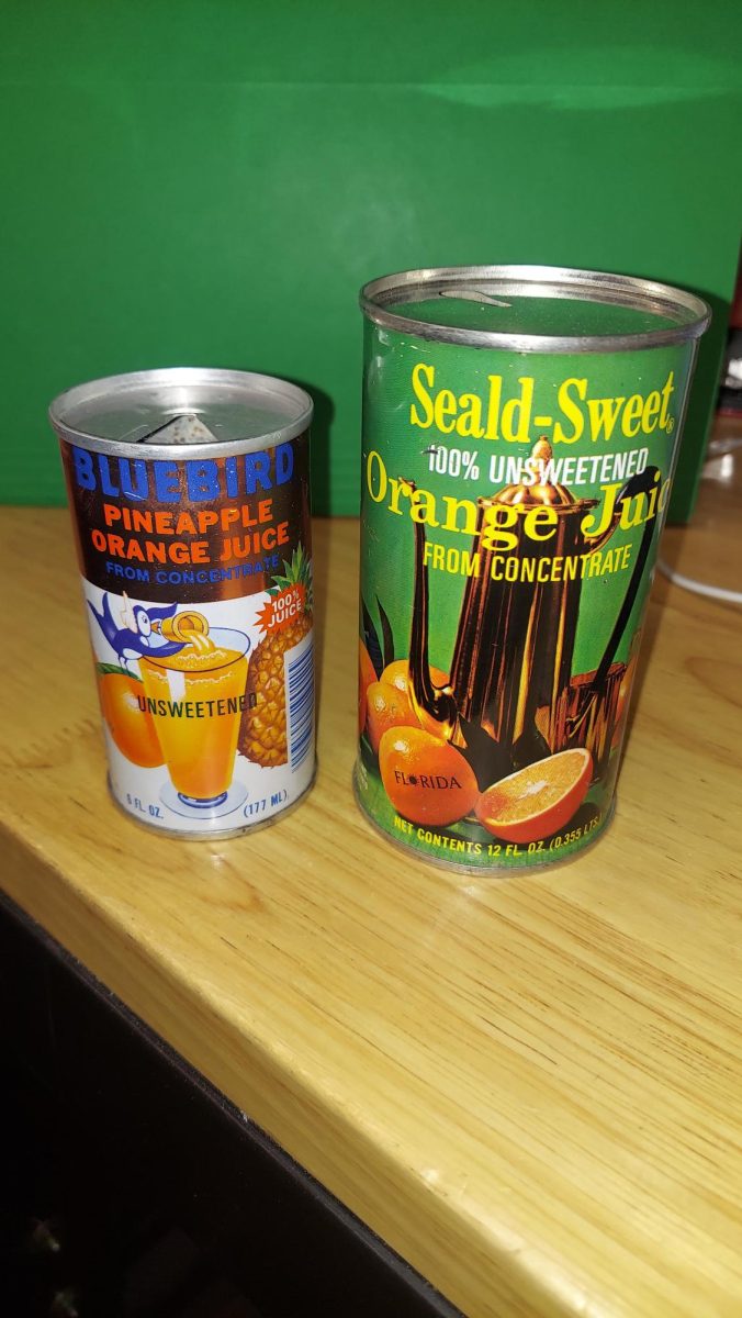 Vintage orange juice cans found from 1971.