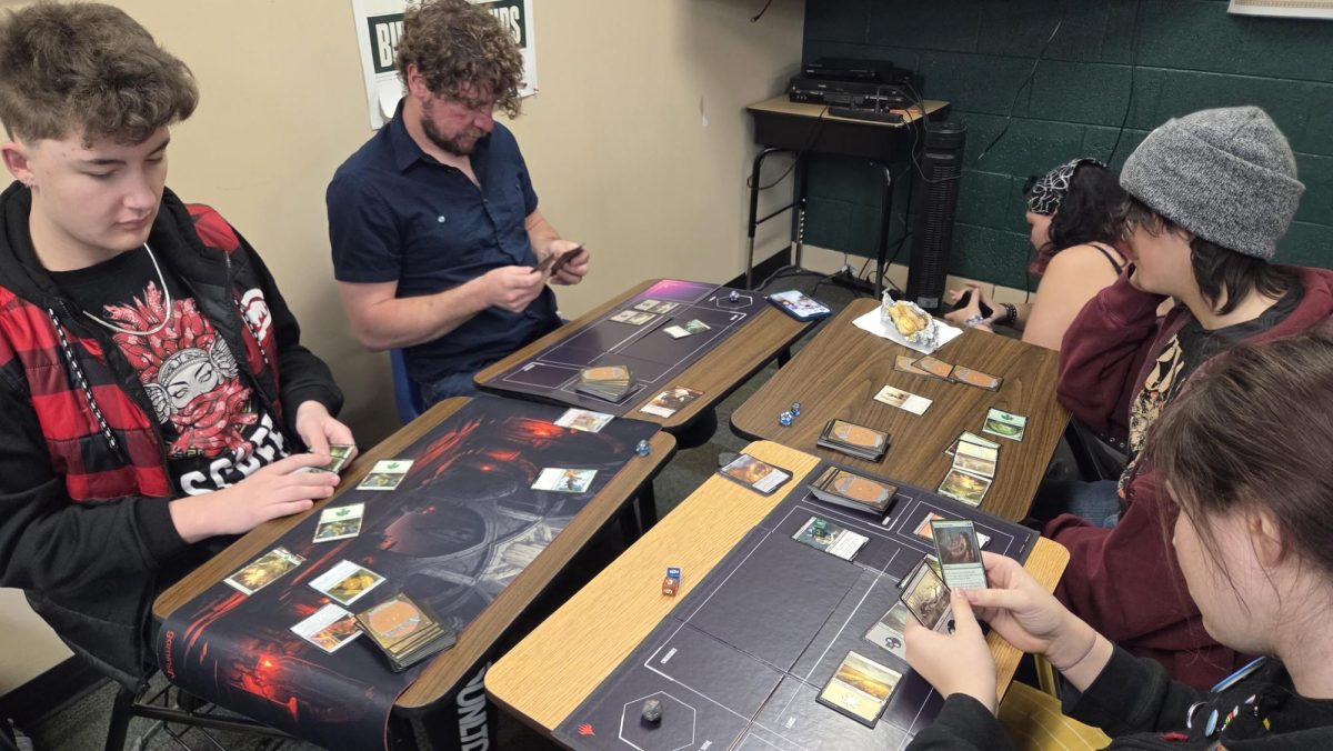 The Magic: The Gathering an D&D Club on Jan. 15 playing magic the gathering in Housley's room