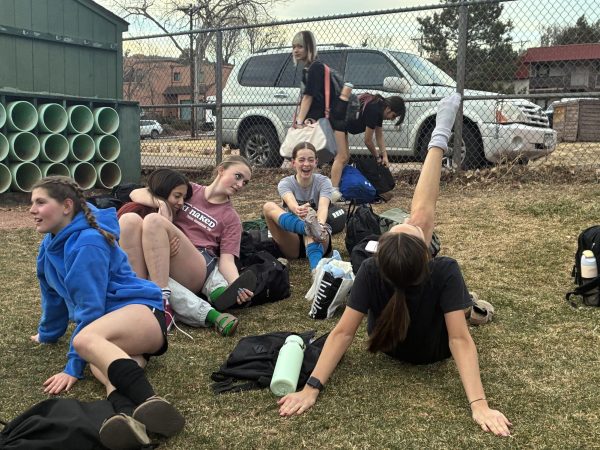 On Tuesday March 3rd the MSHS soccer girls take off their gear and pack up while laughing and talking after practice.