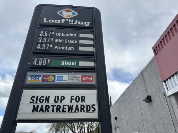Loaf ‘N Jug gas prices on Manitou Ave on Apr. 14. 
