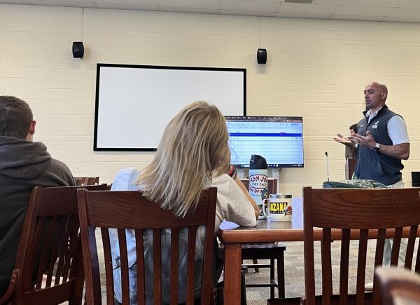 Brandon DeMatto speaks to the House of Delegates at their meeting on May 4. Although the House of Delegates was only founded during the 2025-2026 school year. They have already proposed multiple ideas to admin.
